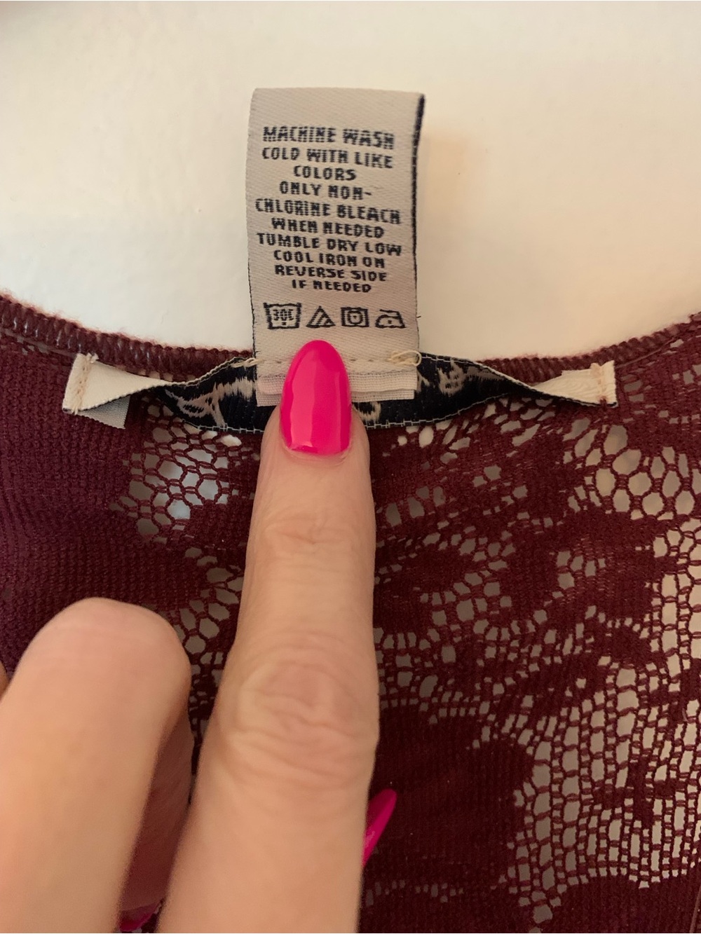 American Rag Burgundy Lace Racerback Tank - Picture 3 of 4